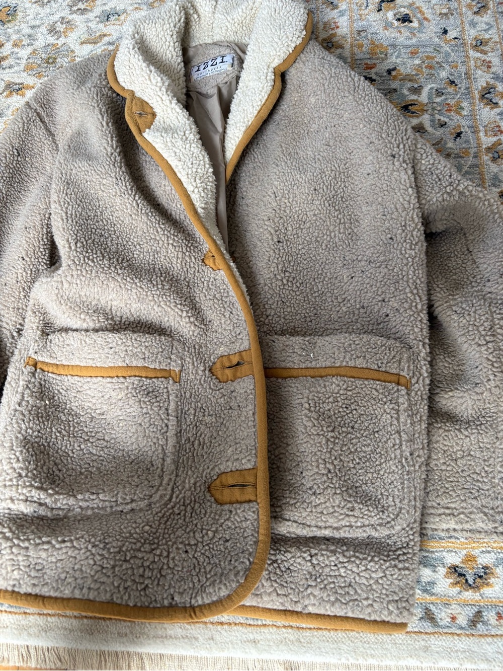 Cozy Izzy Sherpa Toggle Jacket with Contrast Trim